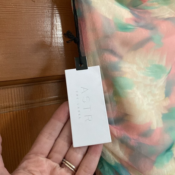 NWT ASTR The Label One Shoulder Floral Neck-Tie Dress - Picture 8 of 11